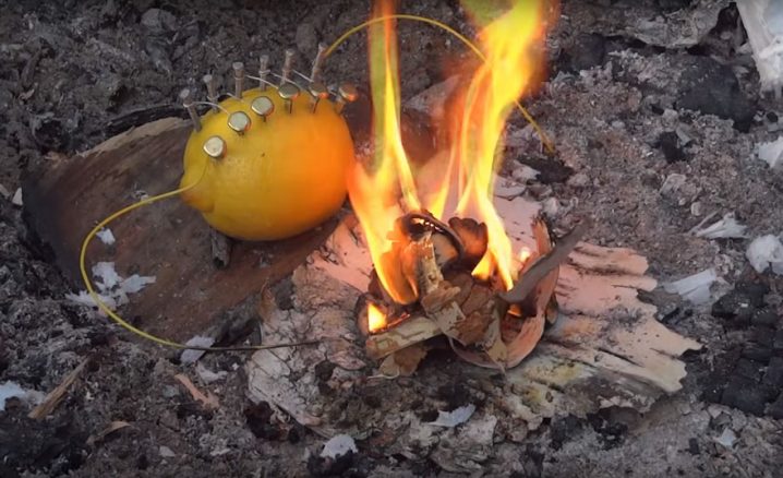 start a fire with lemon